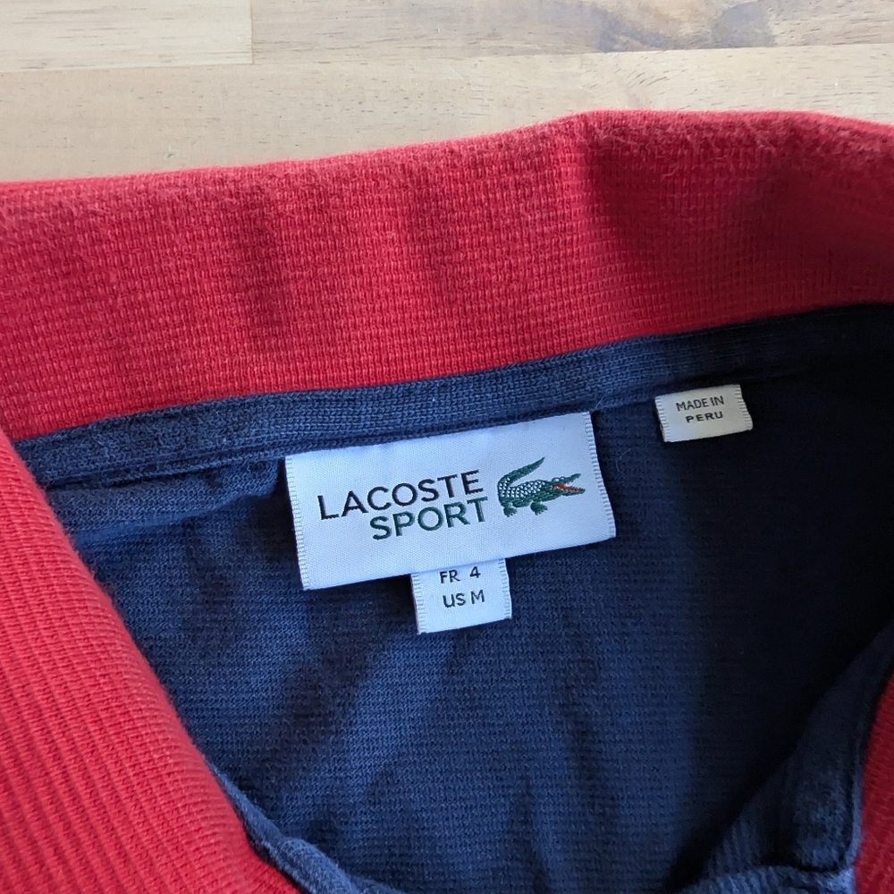 LACOSTE Vintage, Retro Color Block Polo Shirt‎ Men's Medium Rare - Picture 10 of 12